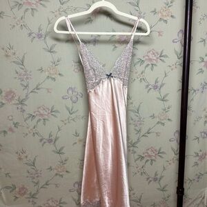 Victoria's Secret Blush Satin Chemise with Lace